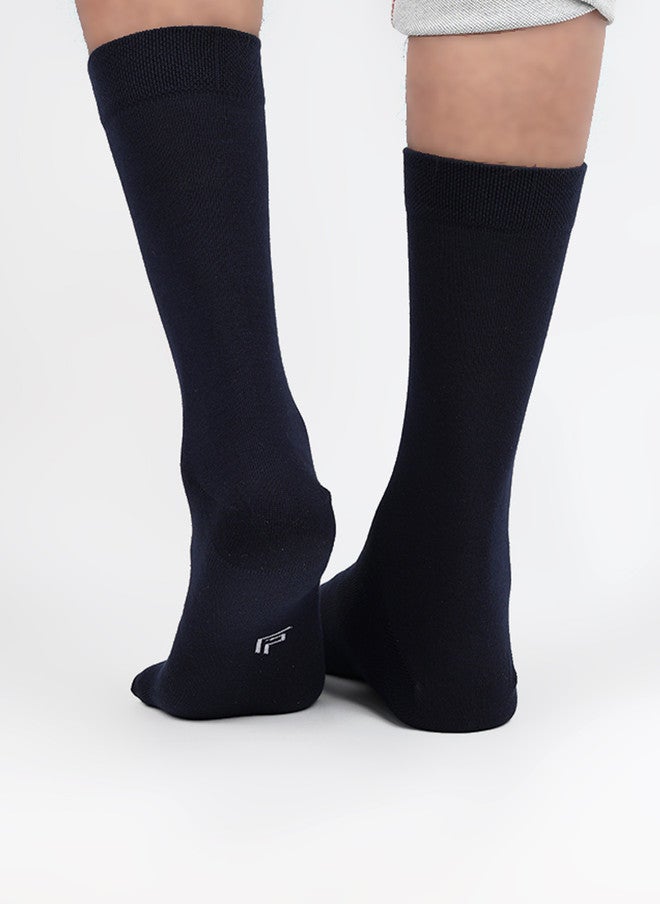 FOOTPRINTS FOOTPRINT Men 3 Pairs Anti Odour Organic Cotton Calf-Length Solid Bamboo Formal Socks - Image 4
